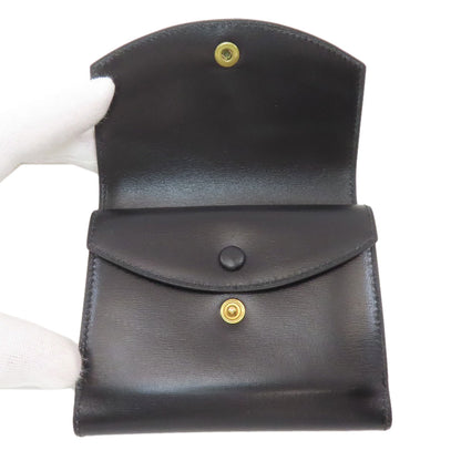 HERMES Tri-fold Compact Wallet GoldHardware Bifold Wallet with Coin Pocket Box calf Ladies [Used]
