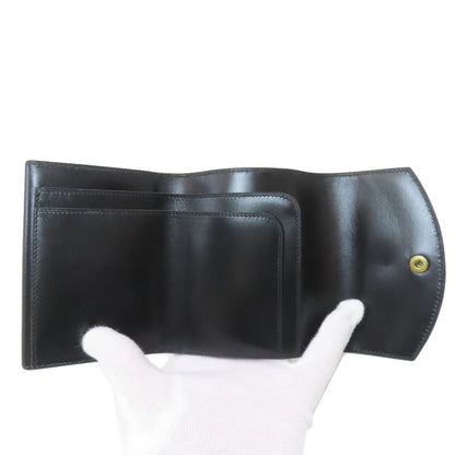 HERMES Tri-fold Compact Wallet GoldHardware Bifold Wallet with Coin Pocket Box calf Ladies [Used]