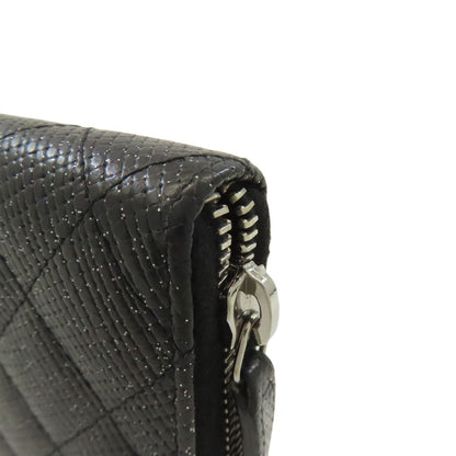 CHANEL Matelasse COCO Mark SilverHardware Long wallet (with coin pocket) Calf Ladies [Used]