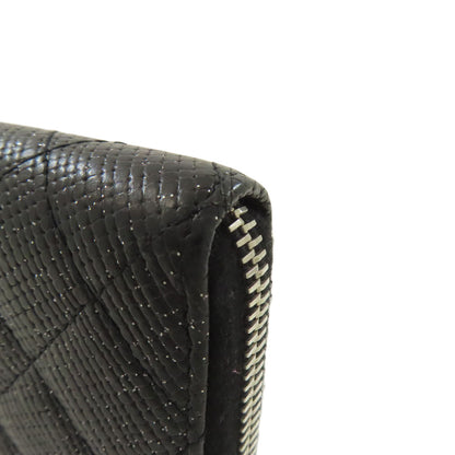 CHANEL Matelasse COCO Mark SilverHardware Long wallet (with coin pocket) Calf Ladies [Used]