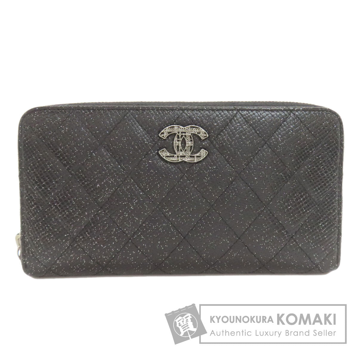 CHANEL Matelasse COCO Mark SilverHardware Long wallet (with coin pocket) Calf Ladies [Used]