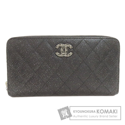 CHANEL Matelasse COCO Mark SilverHardware Long wallet (with coin pocket) Calf Ladies [Used]
