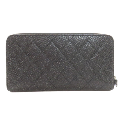 CHANEL Matelasse COCO Mark SilverHardware Long wallet (with coin pocket) Calf Ladies [Used]