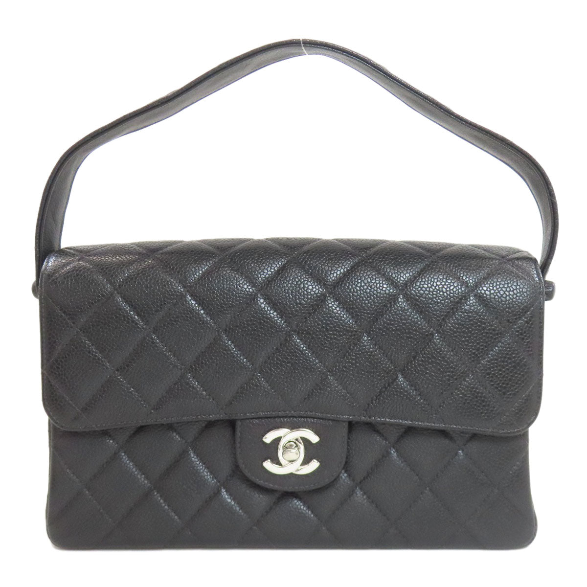 CHANEL Matelasse Double Face Silver Hardware Handbag Grained Calfskin Skin Ladies [Used]