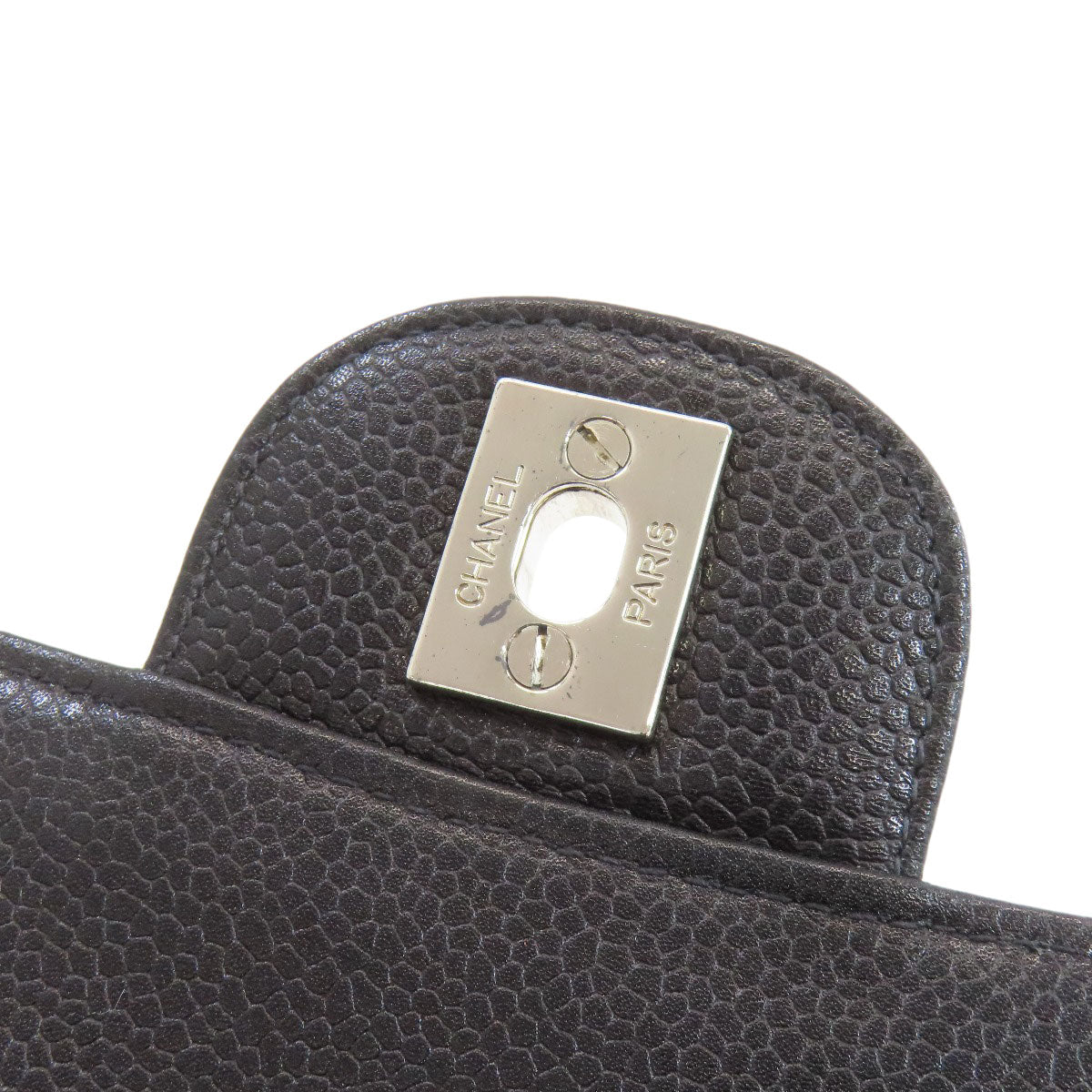 CHANEL Matelasse Double Face Silver Hardware Handbag Grained Calfskin Skin Ladies [Used]