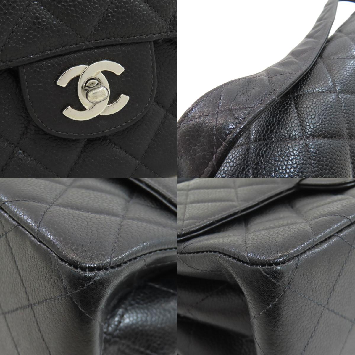 CHANEL Matelasse Double Face Silver Hardware Handbag Grained Calfskin Skin Ladies [Used]