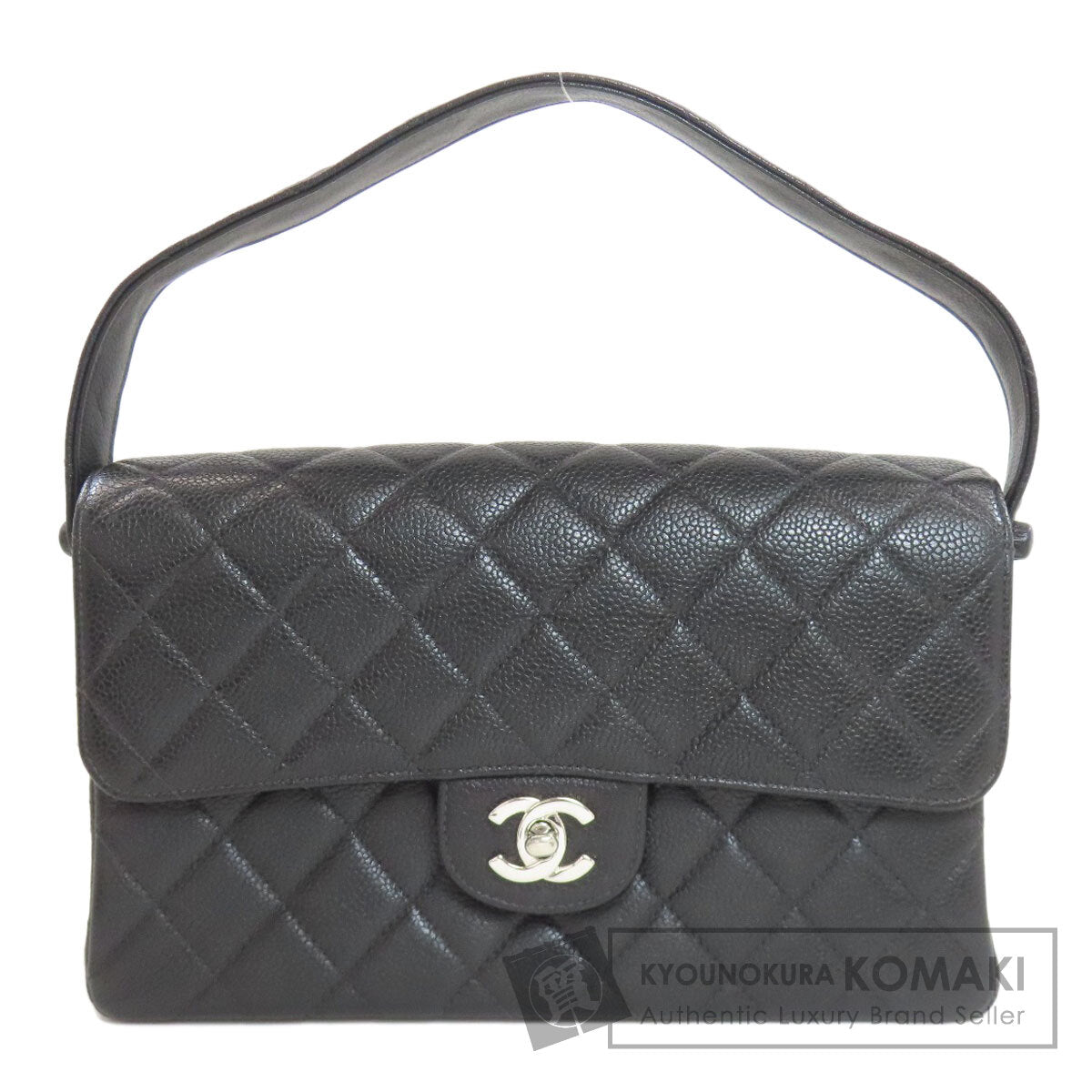 CHANEL Matelasse Double Face Silver Hardware Handbag Grained Calfskin Skin Ladies [Used]