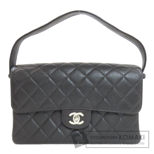 CHANEL Matelasse Double Face Silver Hardware Handbag Grained Calfskin Skin Ladies [Used]