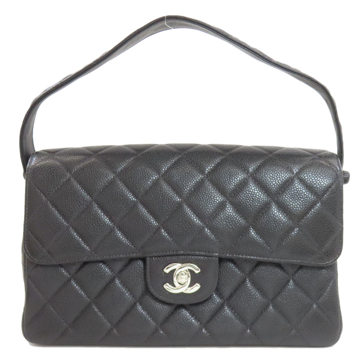 CHANEL Matelasse Double Face Silver Hardware Handbag Grained Calfskin Skin Ladies [Used]