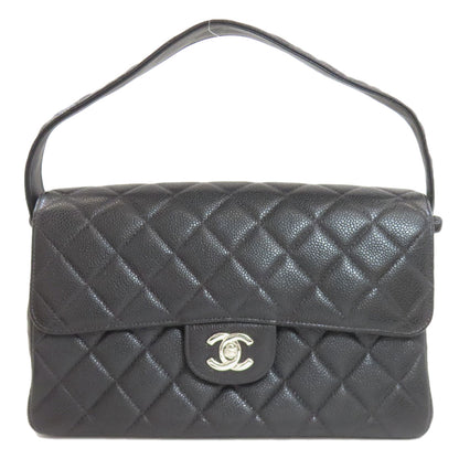 CHANEL Matelasse Double Face Silver Hardware Handbag Grained Calfskin Skin Ladies [Used]