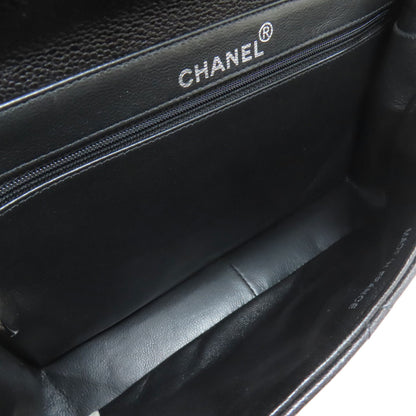 CHANEL Matelasse Double Face Silver Hardware Handbag Grained Calfskin Skin Ladies [Used]