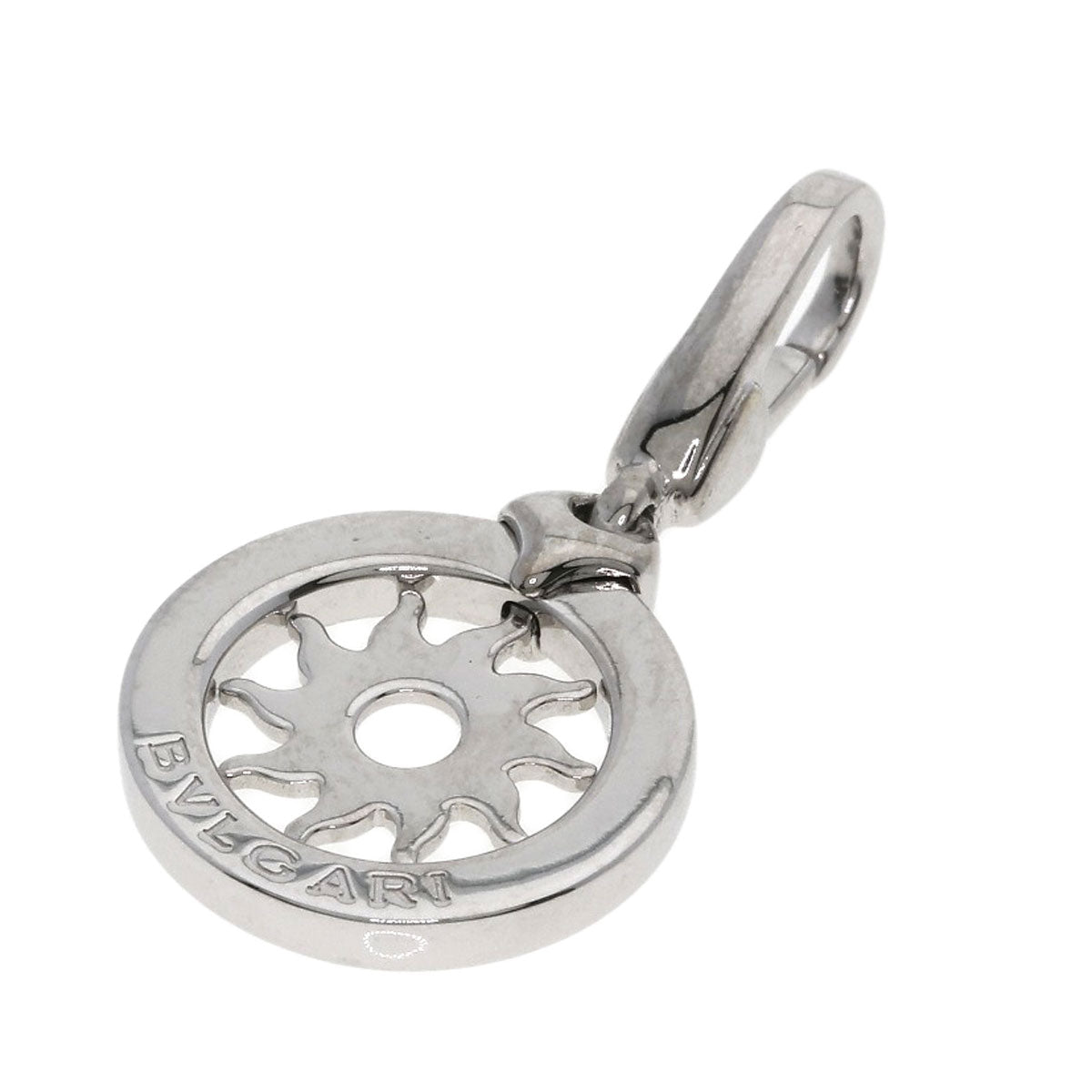 BVLGARI Tondo sun charm Pendant top K18 White Gold Ladies [Used]