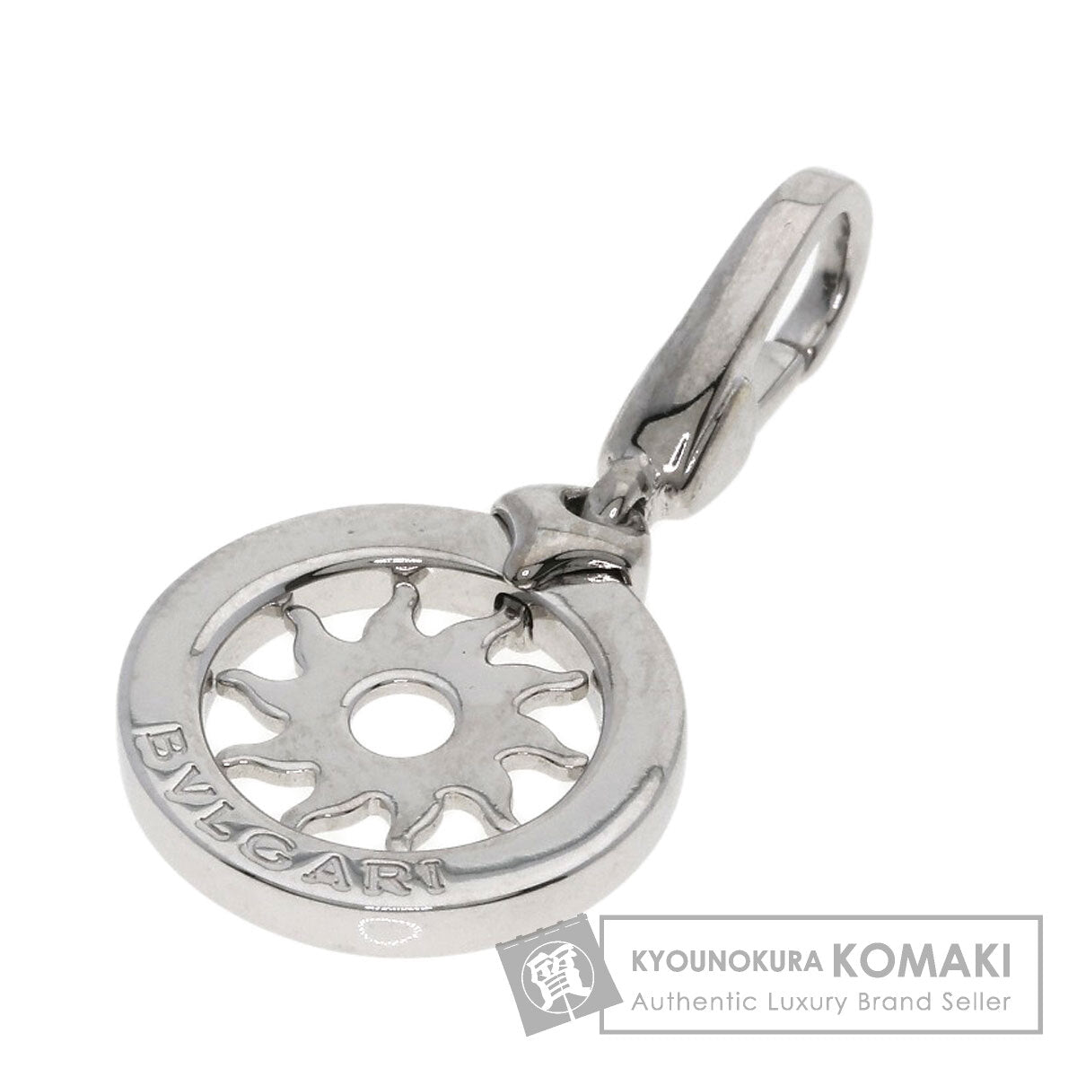 BVLGARI Tondo sun charm Pendant top K18 White Gold Ladies [Used]