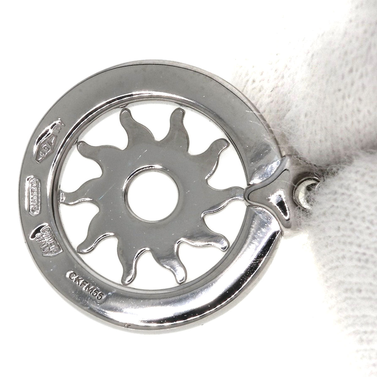 BVLGARI Tondo sun charm Pendant top K18 White Gold Ladies [Used]