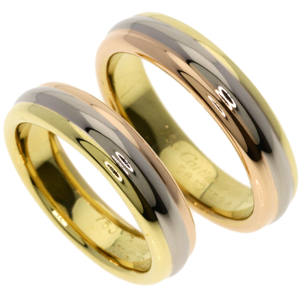 CARTIER Three-color pairing #51 #56 Ring K18 Yellow Gold K18 White GoldLadies [Used]