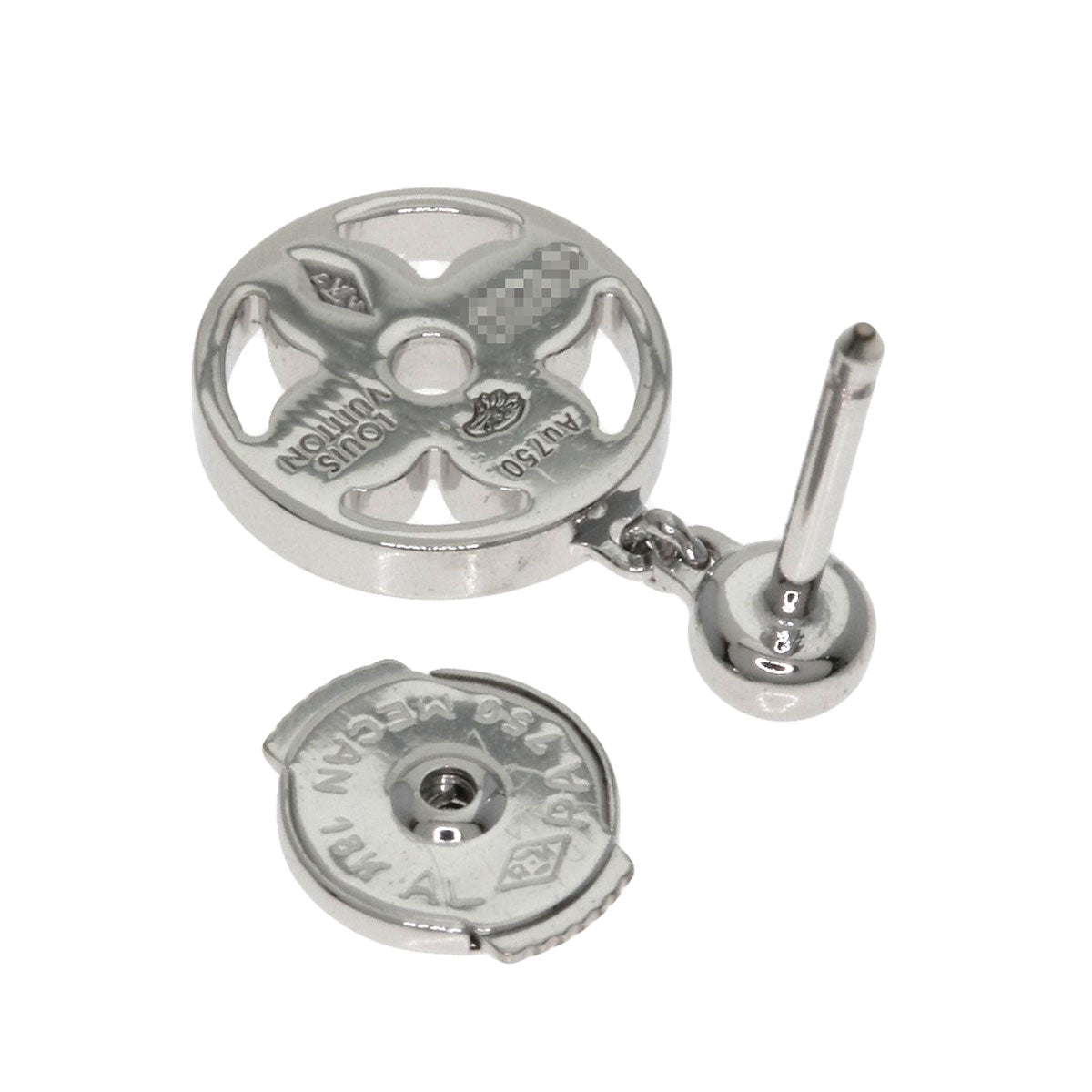 LOUIS VUITTON Monogram Ldylle Diamond (single item) Q96167 earring K18 White Gold Ladies [Used]