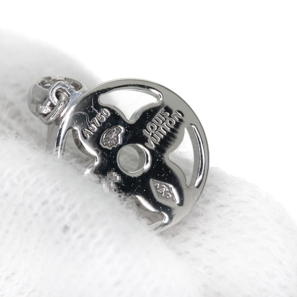 LOUIS VUITTON Monogram Ldylle Diamond (single item) Q96167 earring K18 White Gold Ladies [Used]