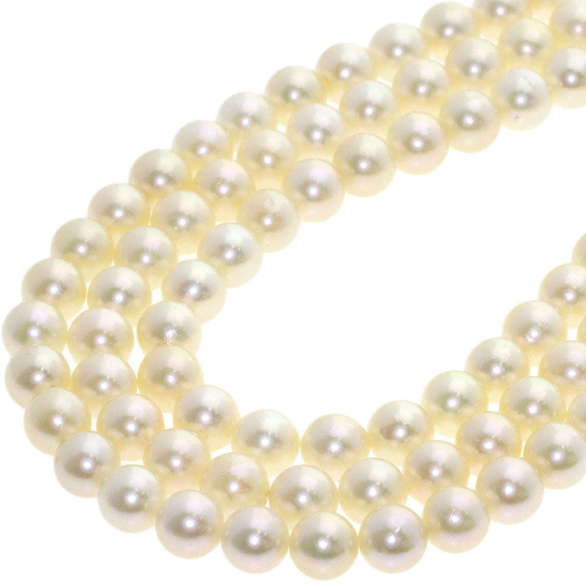 Akoya pearl Pearl 3 rows Necklace Silver 109.1g　Ladies