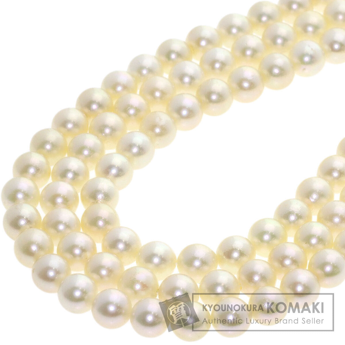 Akoya pearl Pearl 3 rows Necklace Silver 109.1g　Ladies