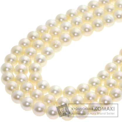 Akoya pearl Pearl 3 rows Necklace Silver 109.1g　Ladies