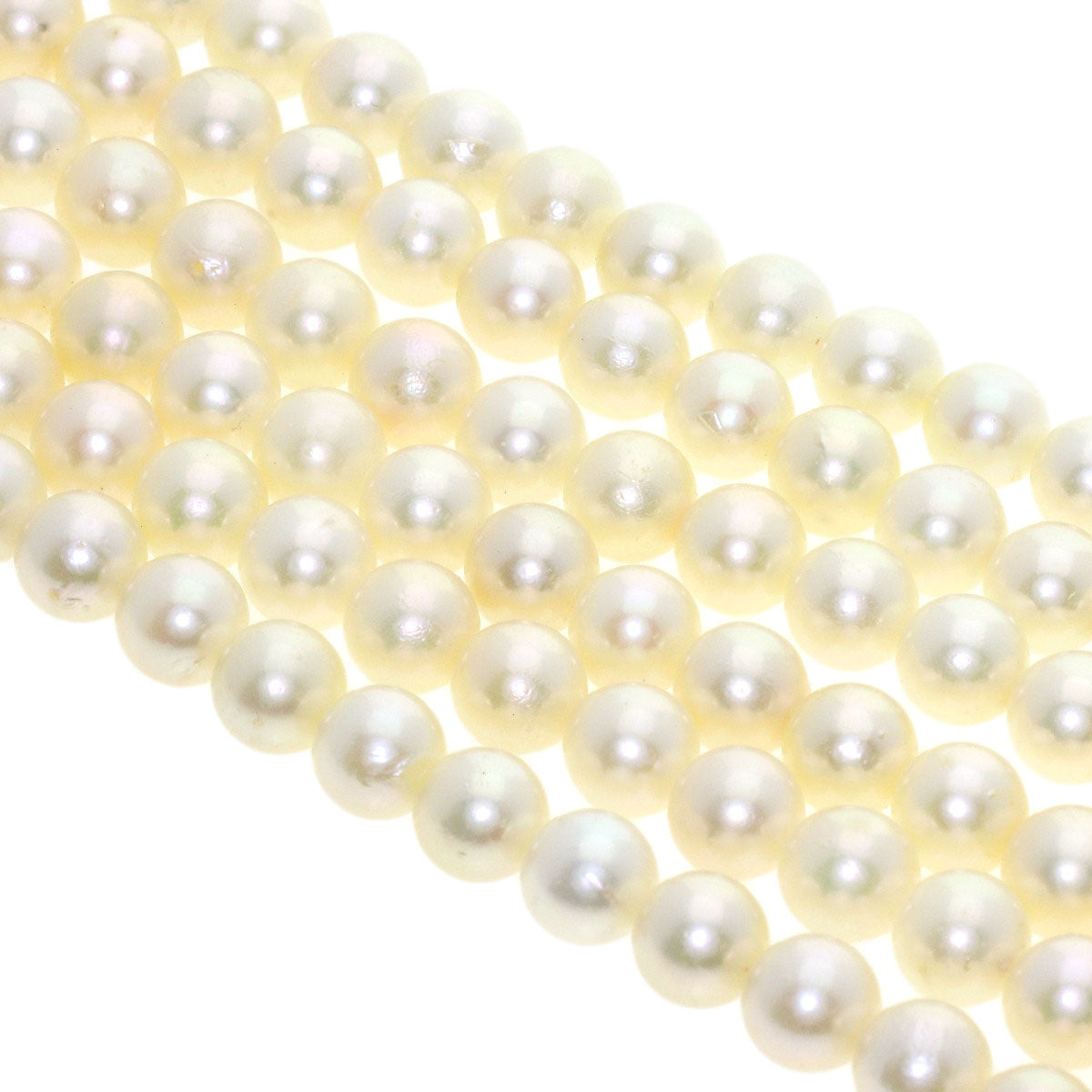 Akoya pearl Pearl 3 rows Necklace Silver 109.1g　Ladies