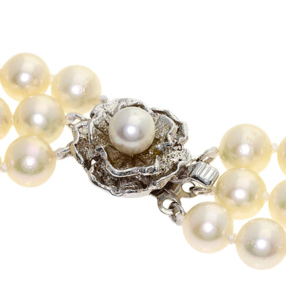 Akoya pearl Pearl 3 rows Necklace Silver 109.1g　Ladies