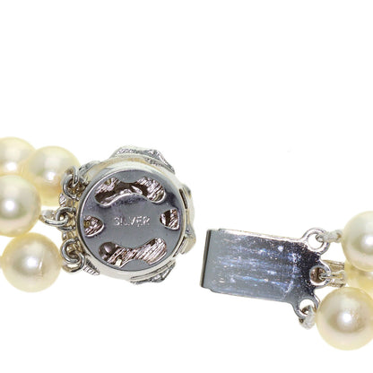 Akoya pearl Pearl 3 rows Necklace Silver 109.1g　Ladies