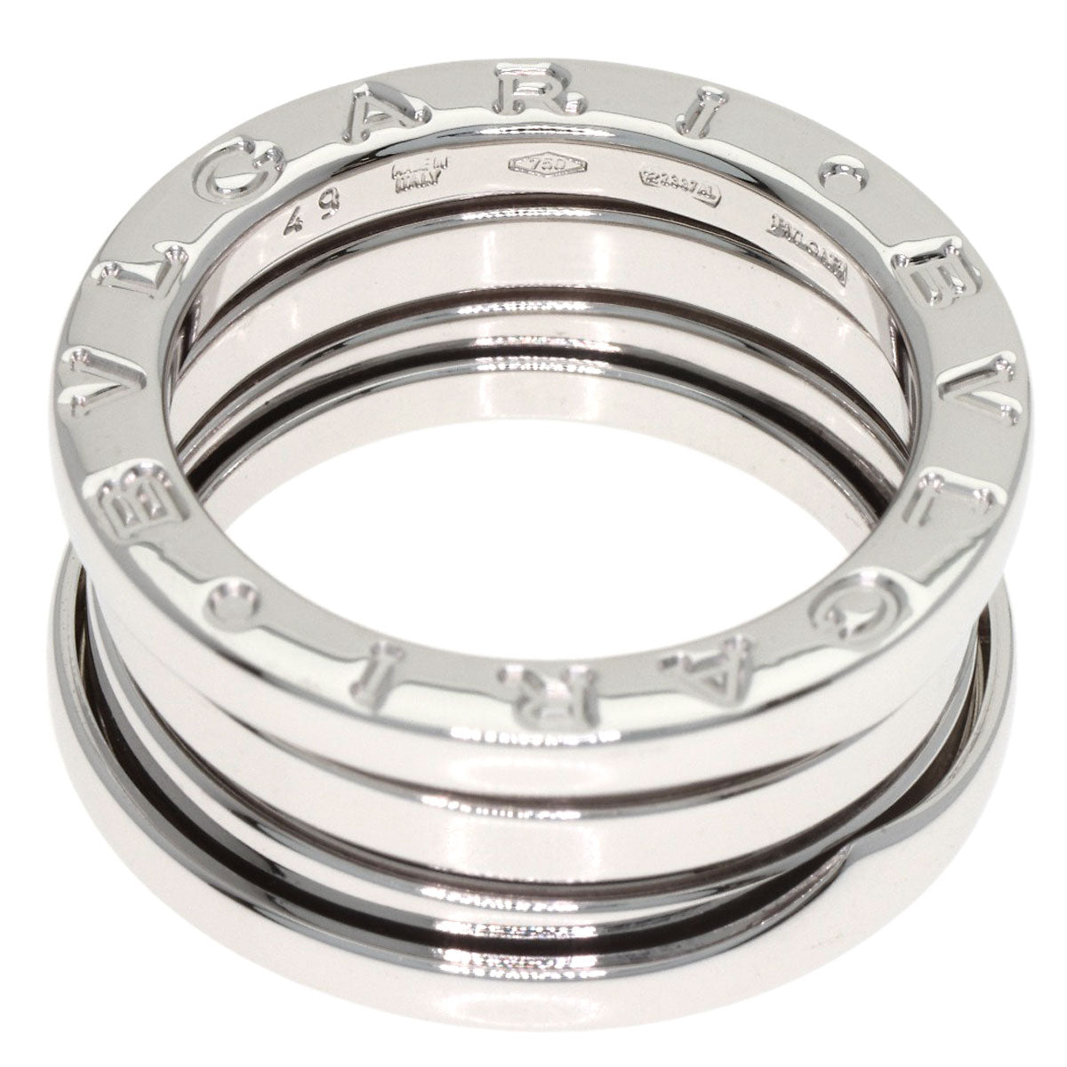 BVLGARI B.zero1 3 Band #49 Ring K18 White Gold Ladies [Used]