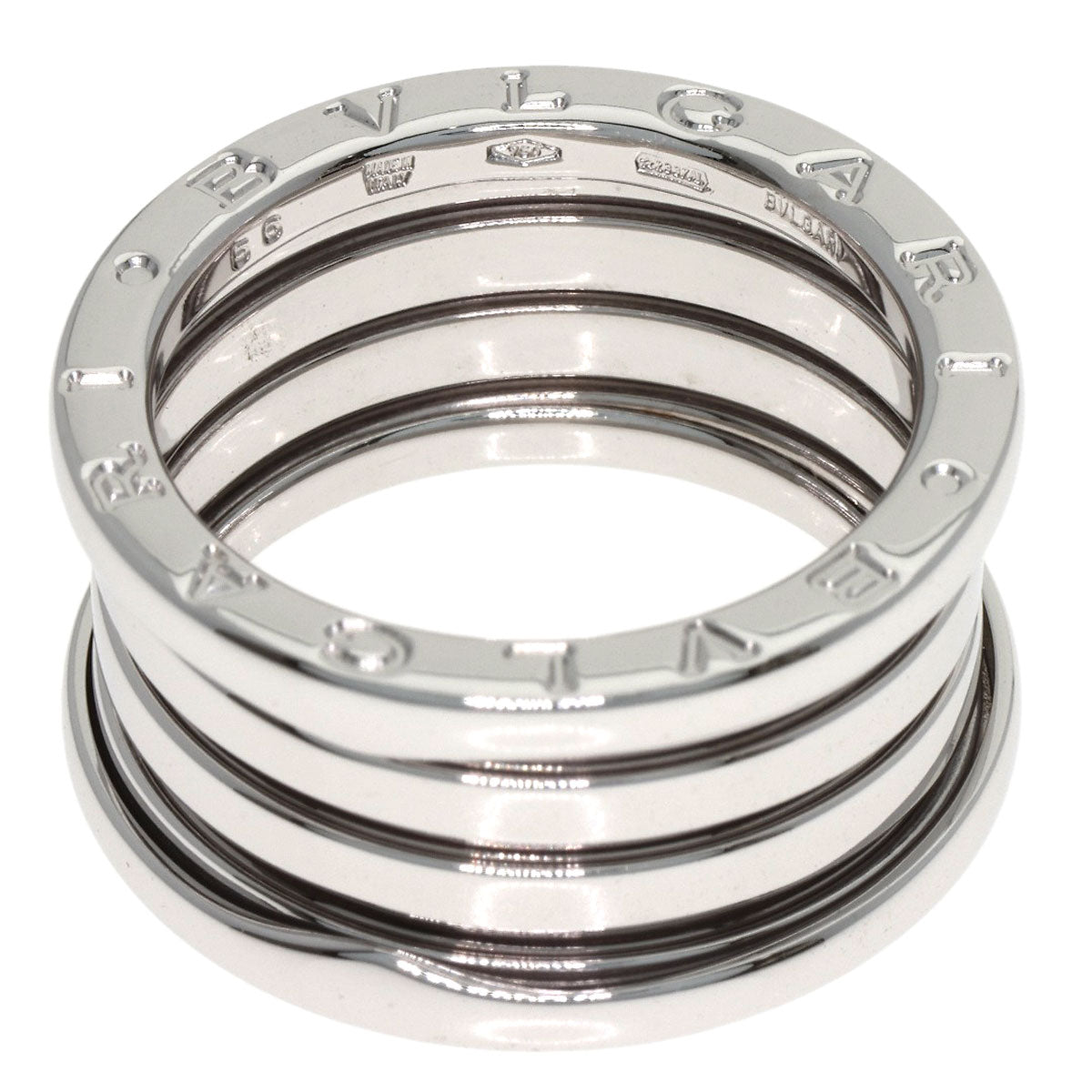 BVLGARI B.zero1 4 Band #56 Ring K18 White Gold Ladies [Used]