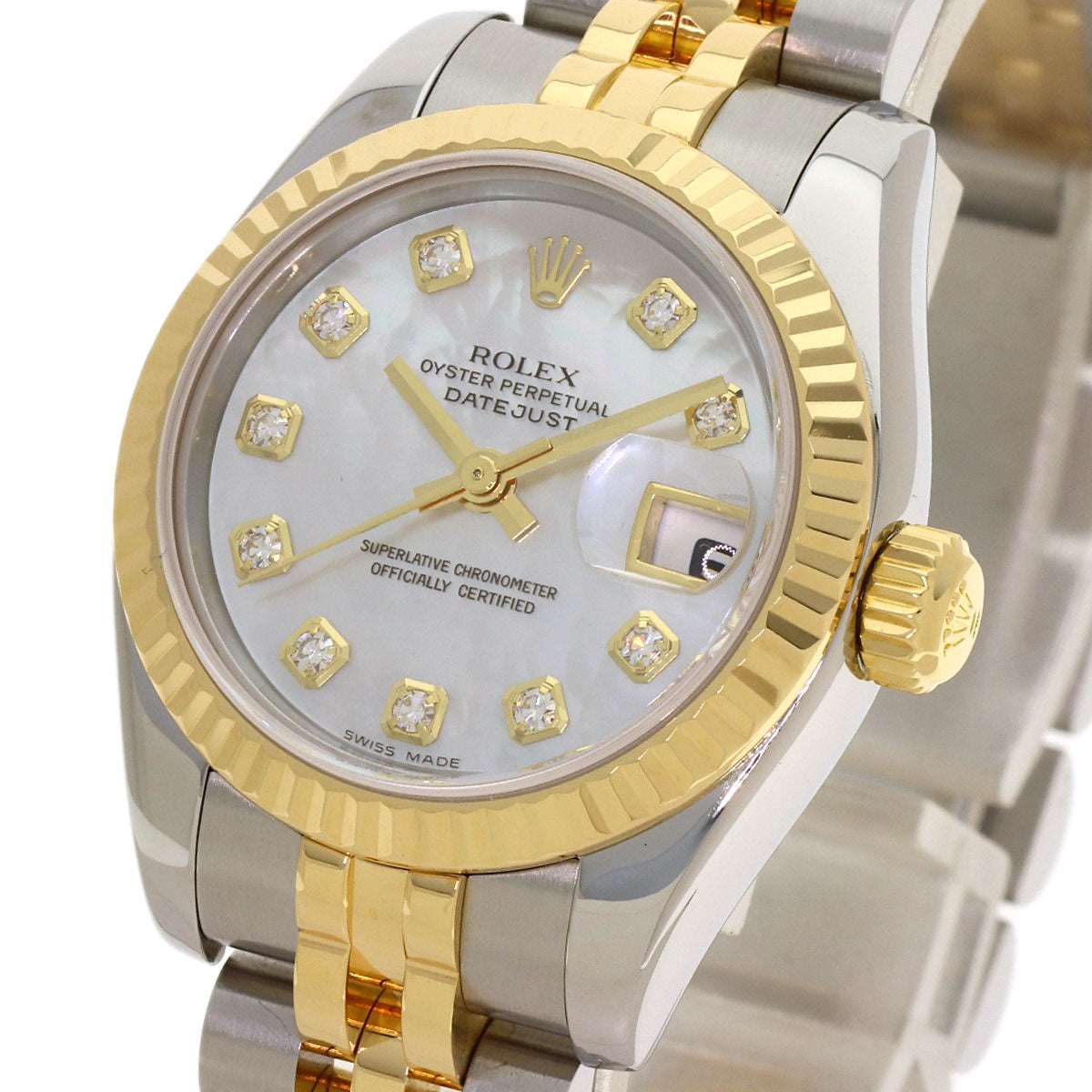 ROLEX DATEJUST 10P Diamond Watches 179173NG Stainless Steel/SSxK18YG Ladies