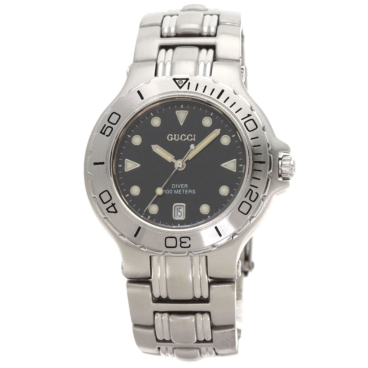 GUCCI Diver Watches 9750M Stainless Steel/Stainless Steel mens