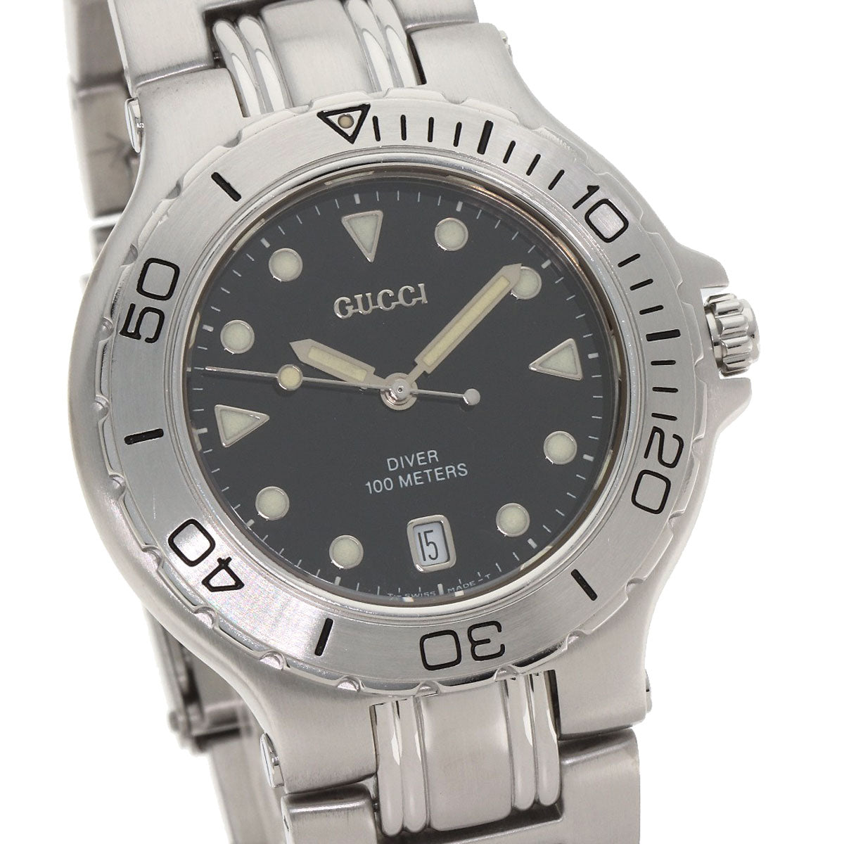 GUCCI Diver Watches 9750M Stainless Steel/Stainless Steel mens