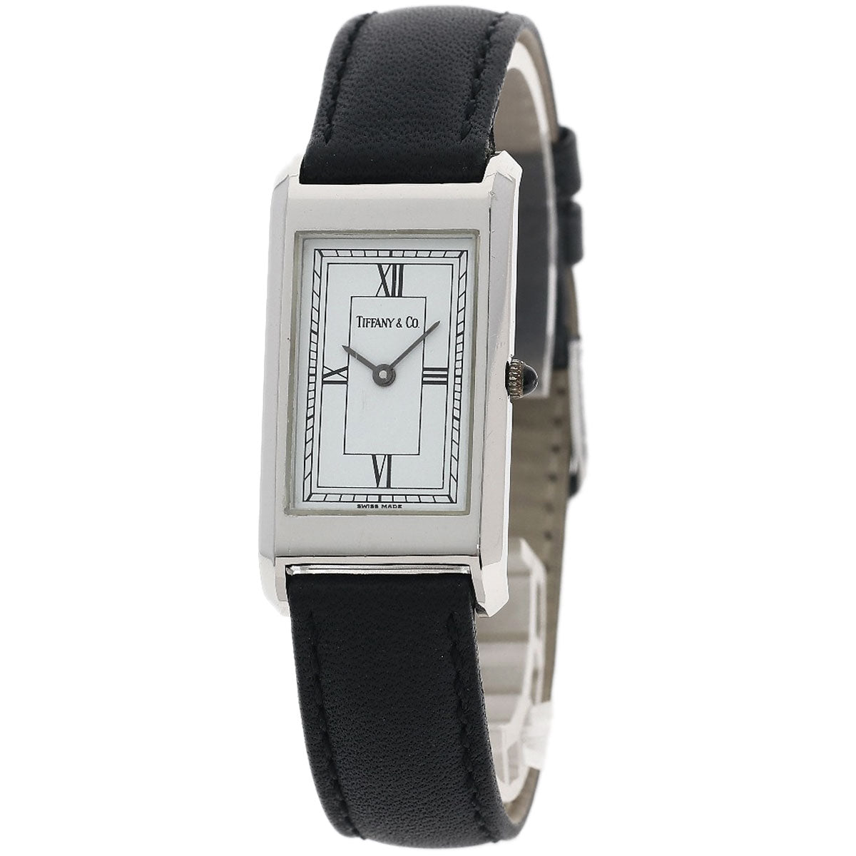 TIFFANY&Co. Classic Square Watches Stainless Steel/Leather Ladies