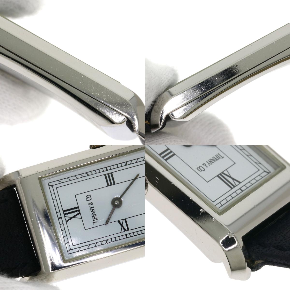 TIFFANY&Co. Classic Square Watches Stainless Steel/Leather Ladies