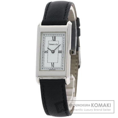TIFFANY&Co. Classic Square Watches Stainless Steel/Leather Ladies