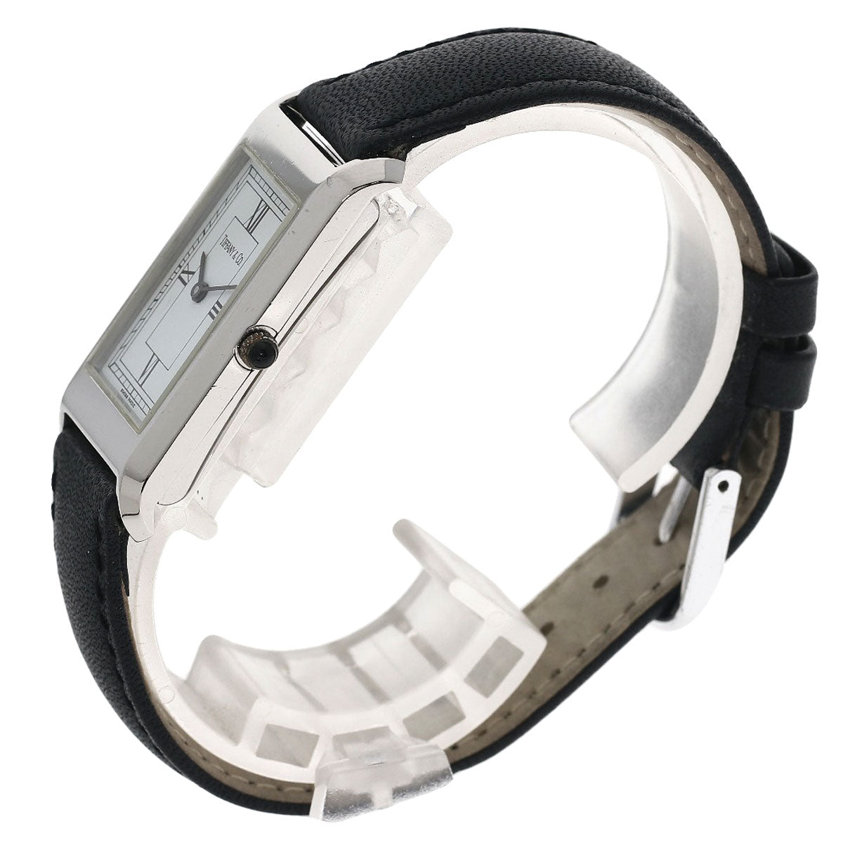 TIFFANY&Co. Classic Square Watches Stainless Steel/Leather Ladies