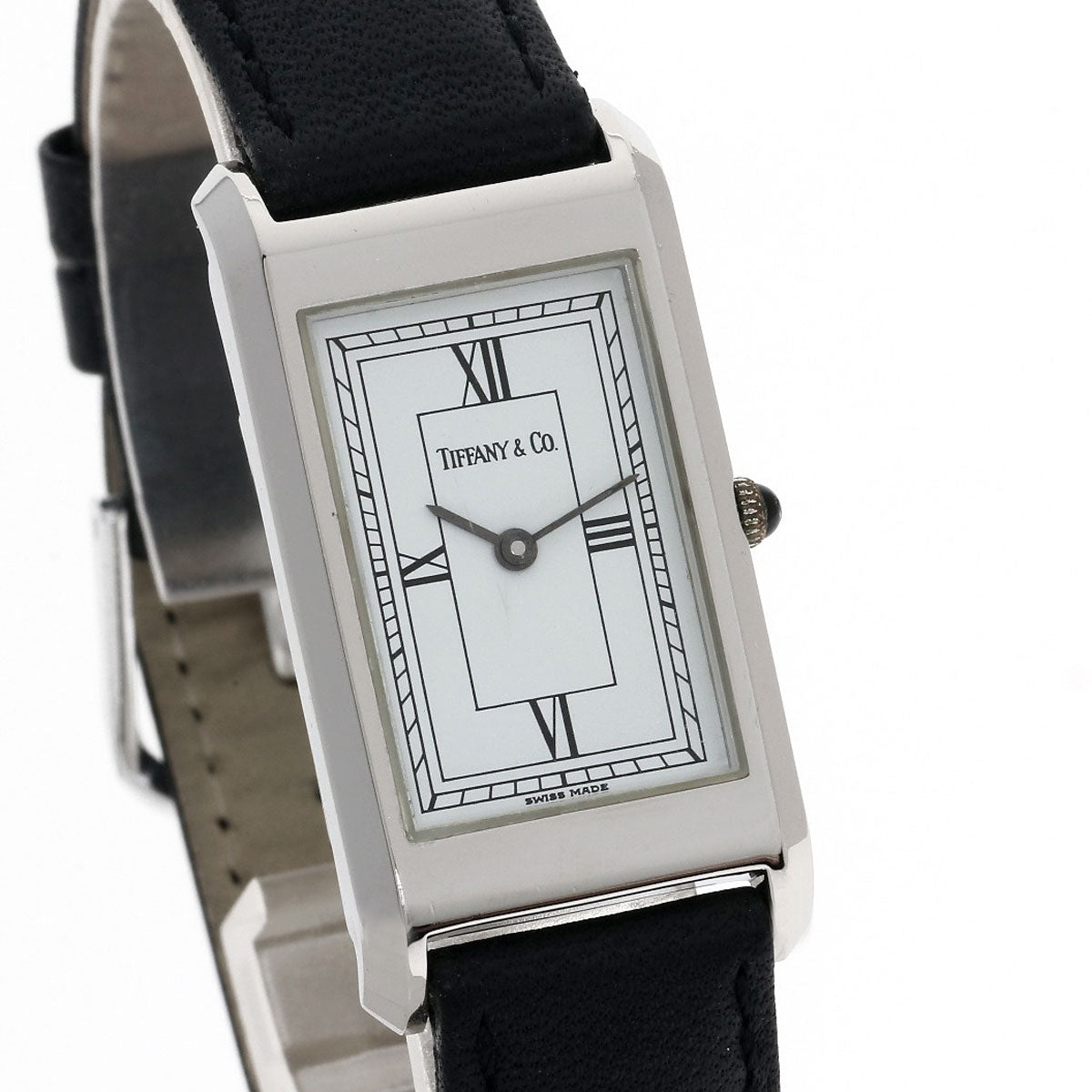TIFFANY&Co. Classic Square Watches Stainless Steel/Leather Ladies