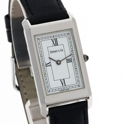 TIFFANY&Co. Classic Square Watches Stainless Steel/Leather Ladies