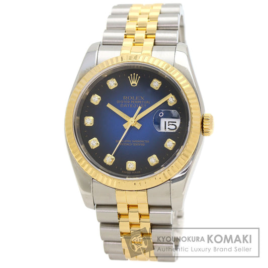 ROLEX Datejust 10P Diamond Blue Gradation Watches 116233G Stainless Steel/SSxK18YG mens