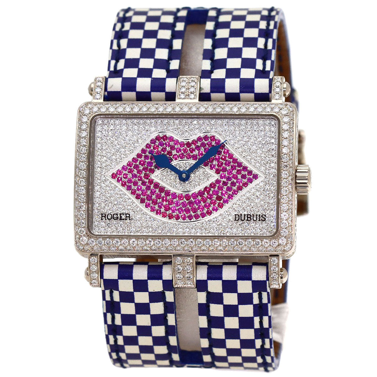 ROGER DUBUIS Too Much Lip Pave Diamond Watches K18 White Gold/Leather Boys