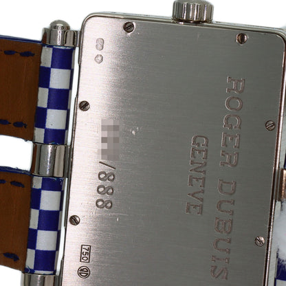 ROGER DUBUIS Too Much Lip Pave Diamond Watches K18 White Gold/Leather Boys