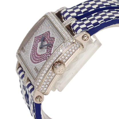 ROGER DUBUIS Too Much Lip Pave Diamond Watches K18 White Gold/Leather Boys