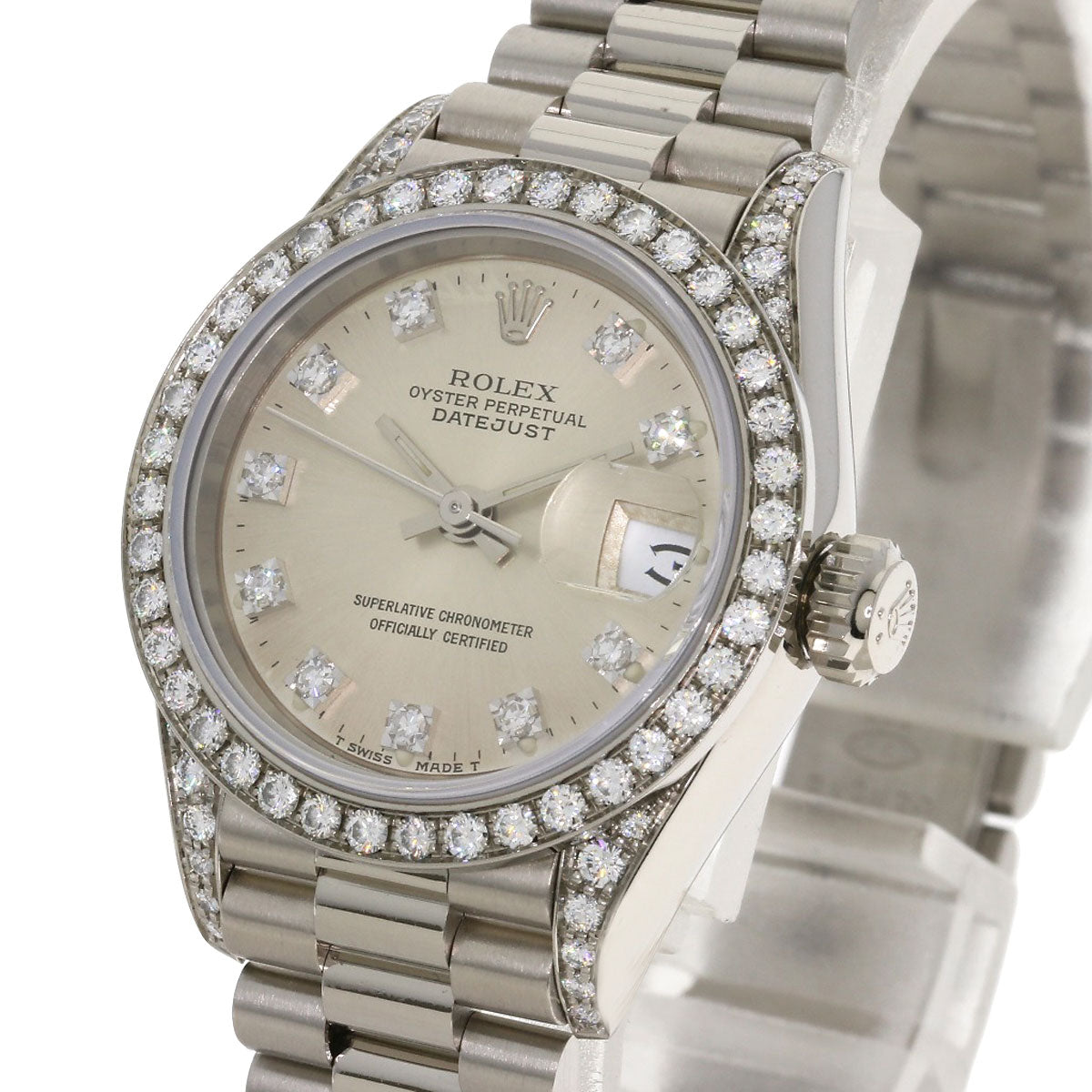 ROLEX DATEJUST 10P Diamond Watches 69159G K18 White Gold/K18 White Gold Ladies