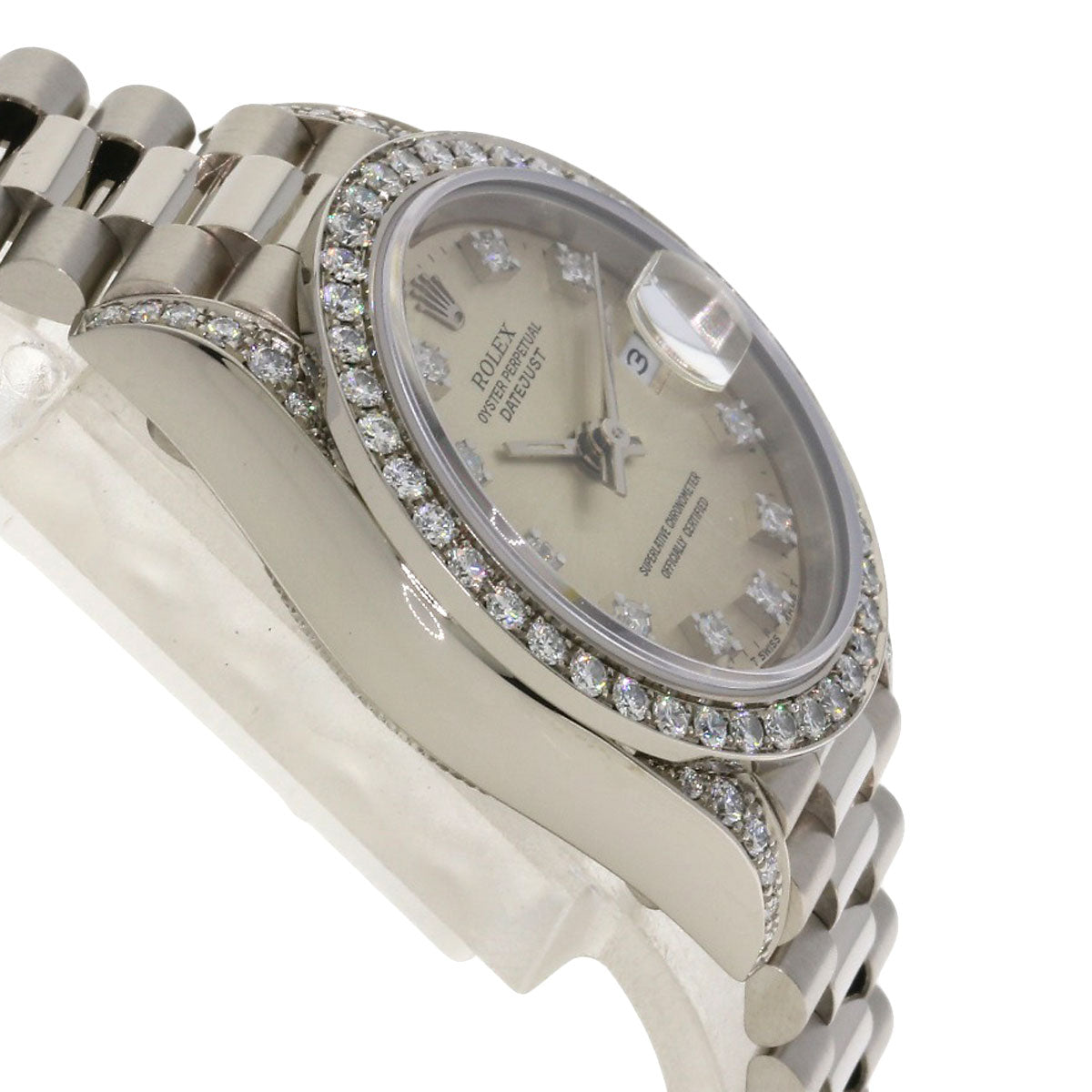 ROLEX DATEJUST 10P Diamond Watches 69159G K18 White Gold/K18 White Gold Ladies
