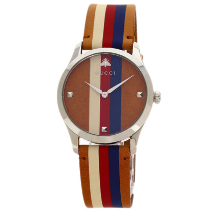 GUCCI G timeless Watches 126.4 Stainless Steel/Leather Boys