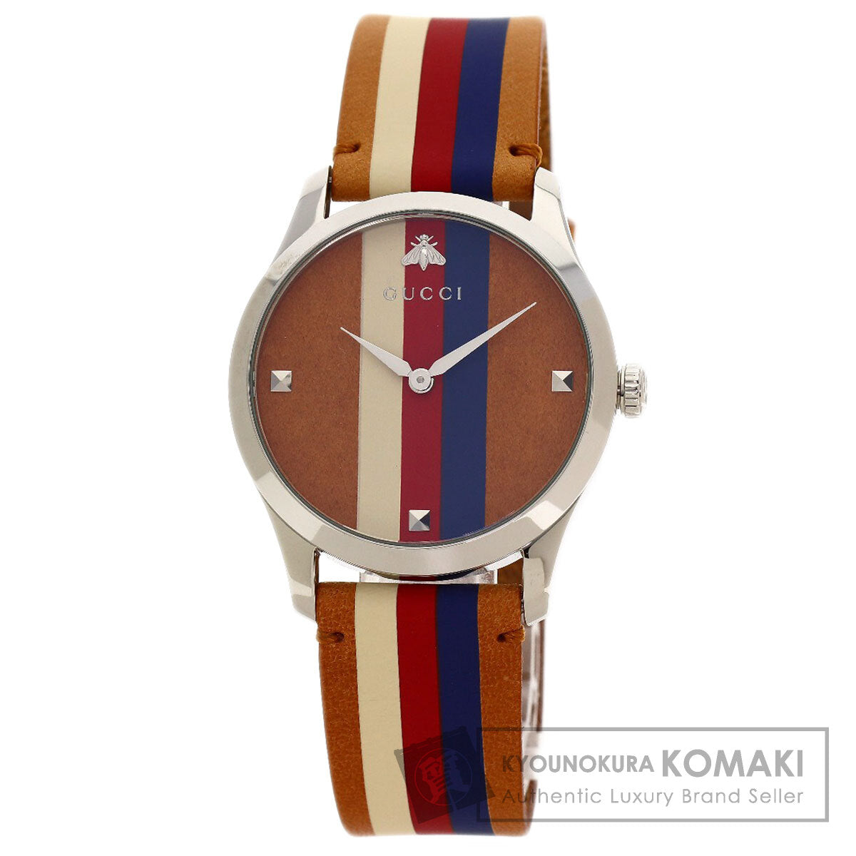 GUCCI G timeless Watches 126.4 Stainless Steel/Leather Boys