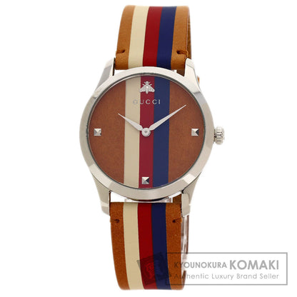 GUCCI G timeless Watches 126.4 Stainless Steel/Leather Boys