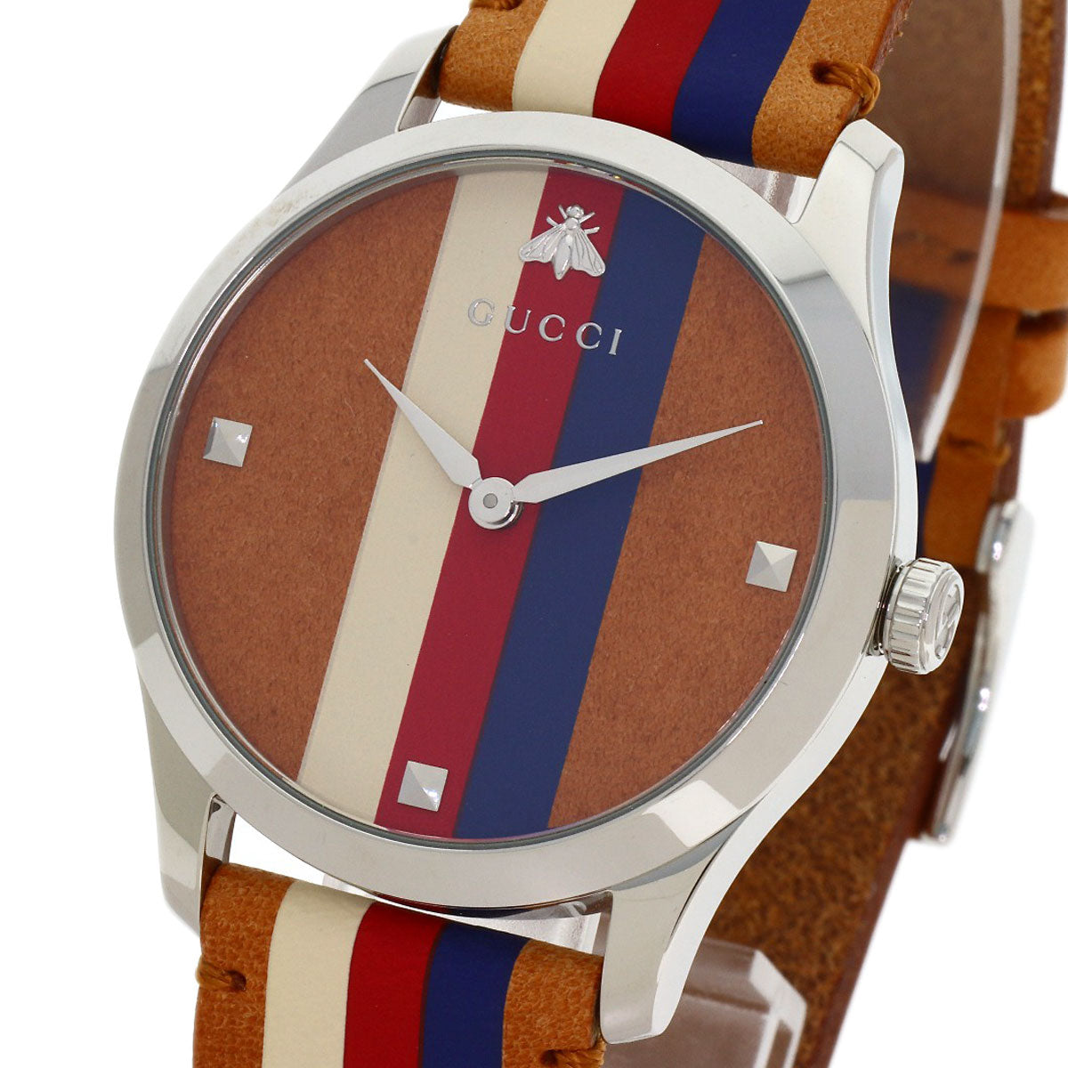 GUCCI G timeless Watches 126.4 Stainless Steel/Leather Boys
