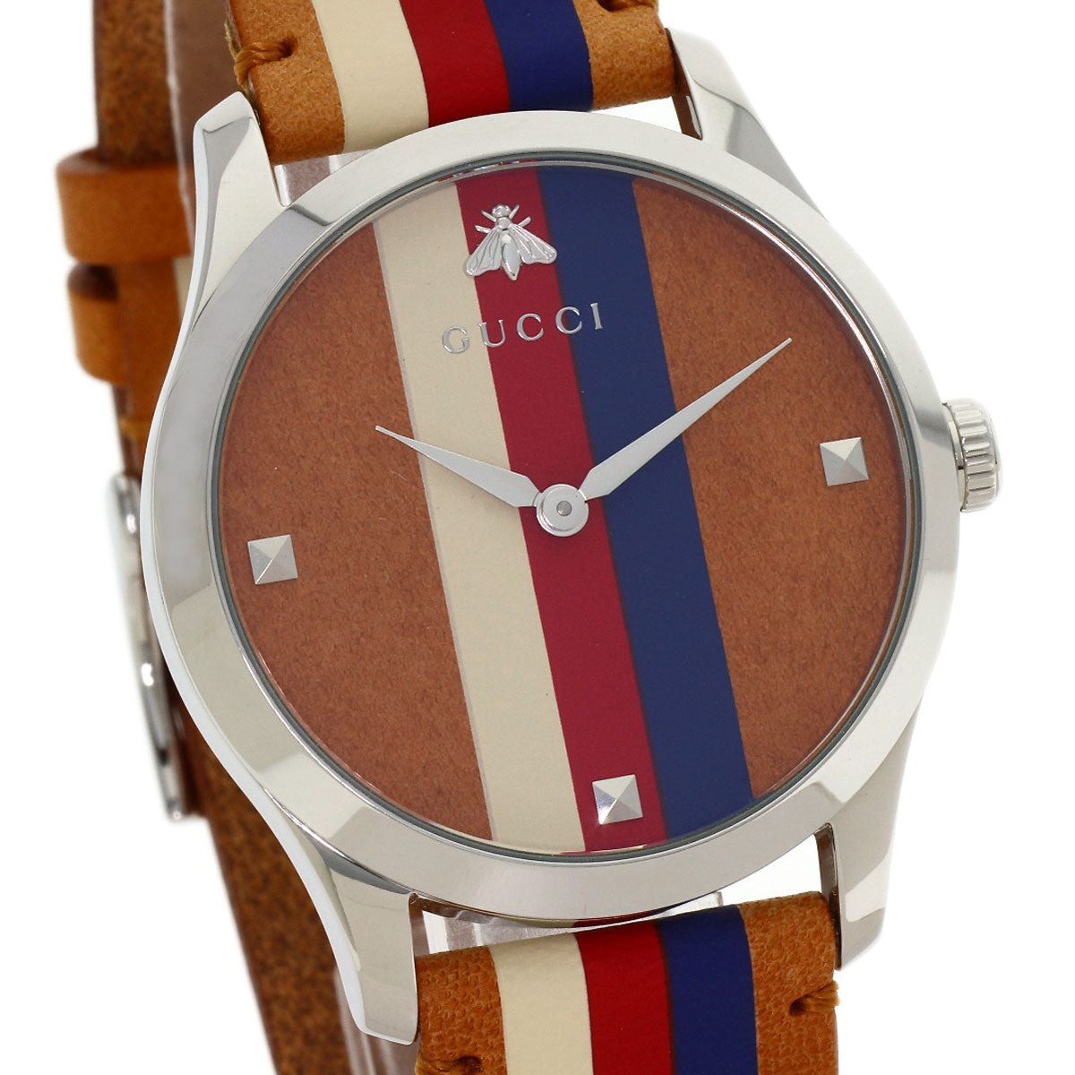 GUCCI G timeless Watches 126.4 Stainless Steel/Leather Boys