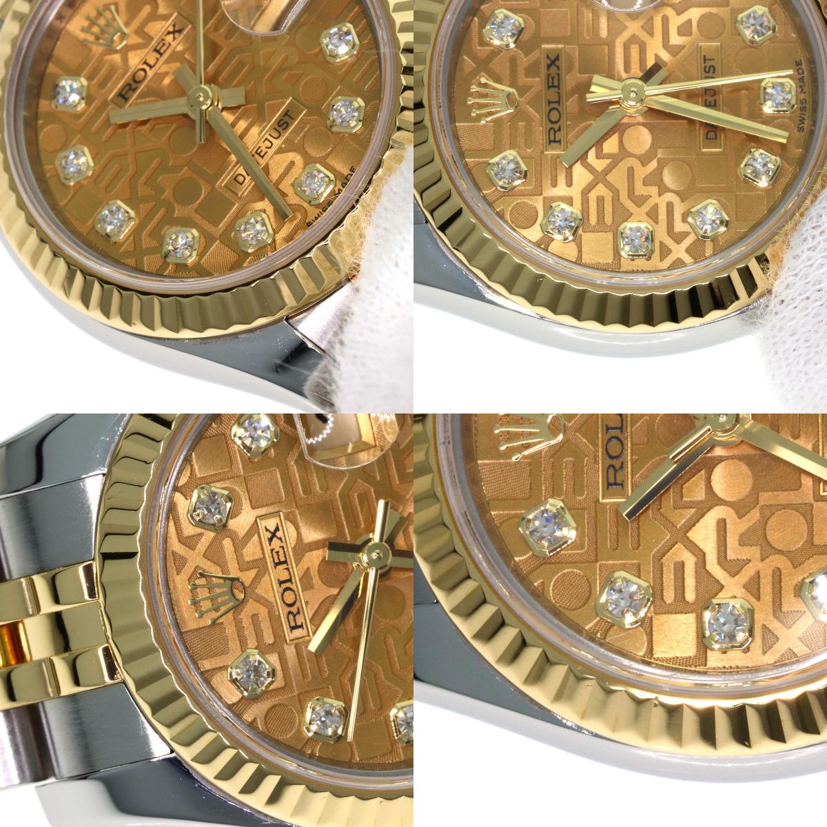 ROLEX DATEJUST 10P Diamond Watches 179173G Stainless Steel/SSxK18YG Ladies